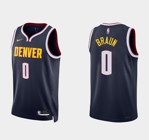 Denver Nuggets #0 Christian Braun Navy 2022 Icon Edition Stitched Jersey - Zenithce