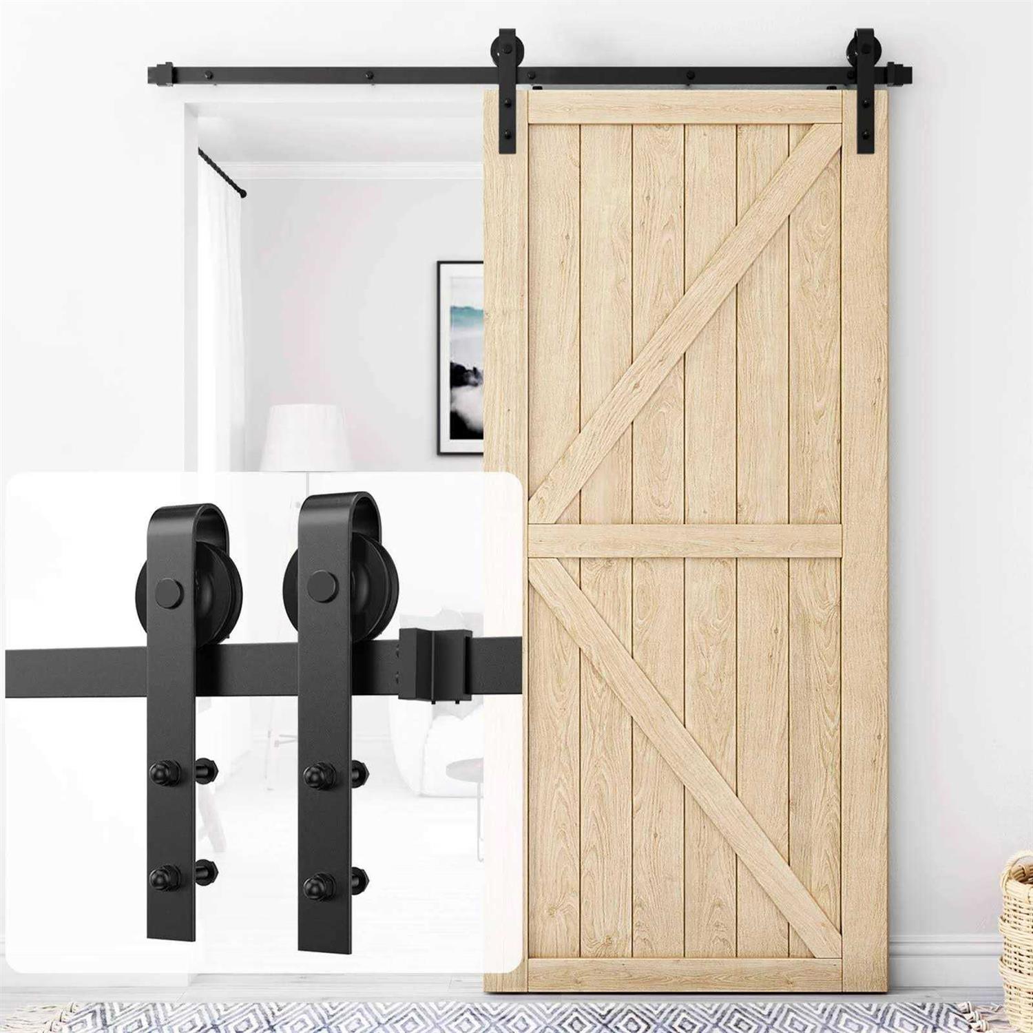 Homlux Heavy Duty Sturdy Sliding Barn Door Hardware Kit Single Door - Zenithce