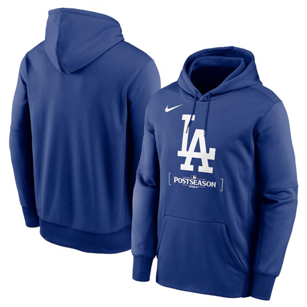 Los Angeles Dodgers Royal 2024 Postseason Collection Therma Pullover Hoodie - Zenithce