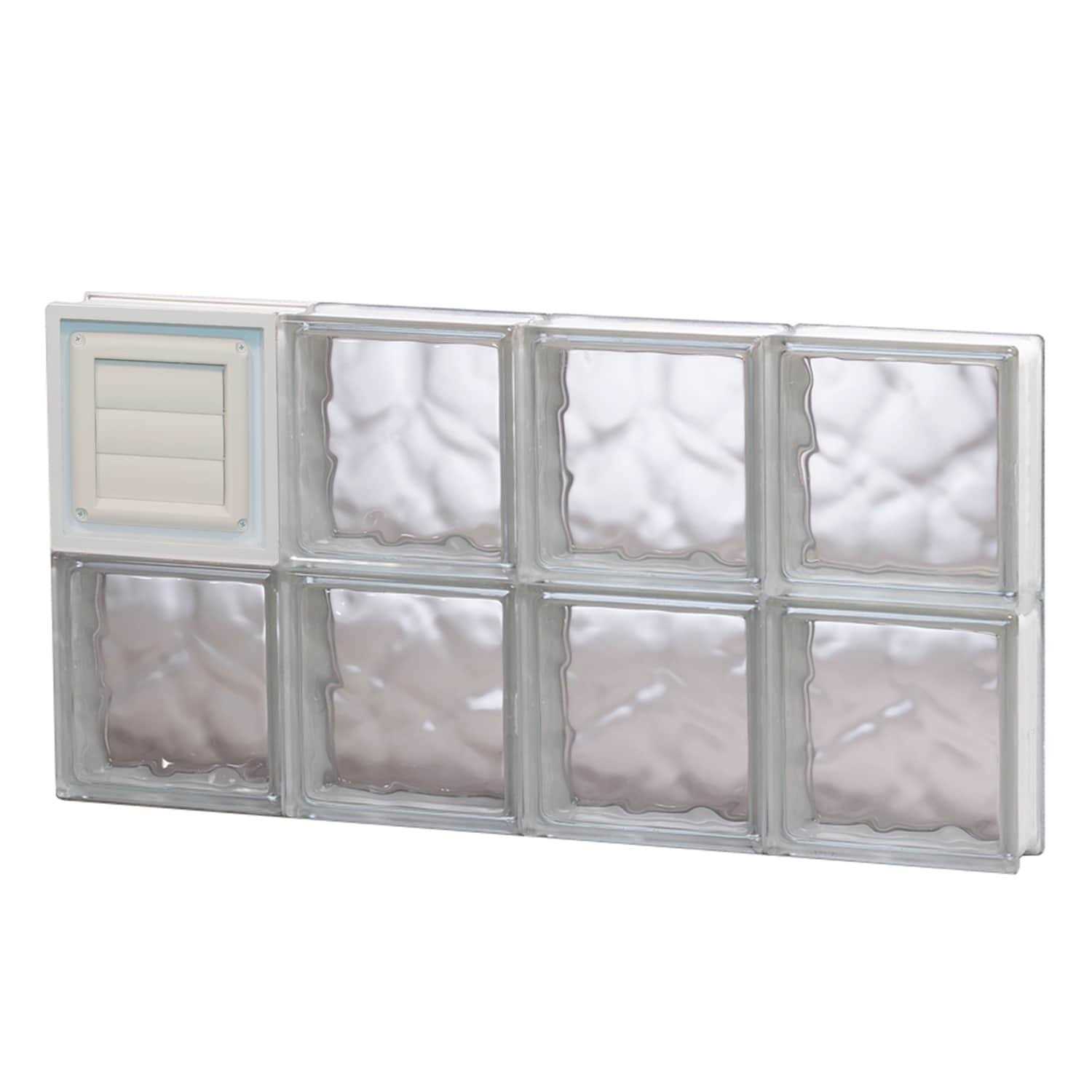 REDI2SET Wavy Pattern Frameless Replacement Glass Block Window - Zenithce