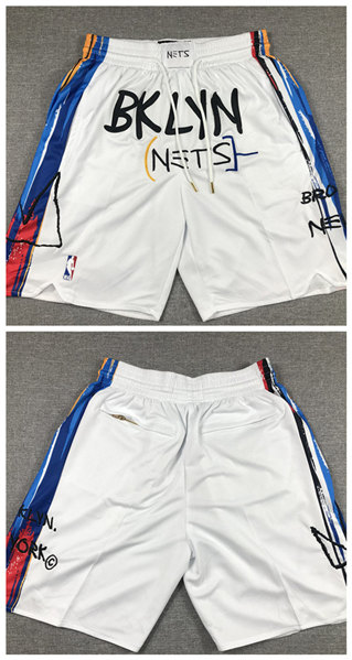 Brooklyn Nets White Shorts (Run Small) - Zenithce