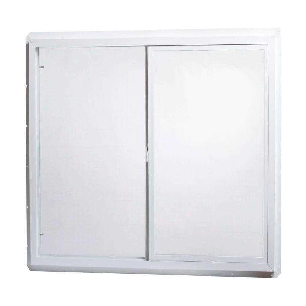 TAFCO Windows 47.5 in. x 35.5 in. Utility Left-Hand Single Slider Vinyl Window Dual Pane Insulated Glass and Screen in White - Zenithce