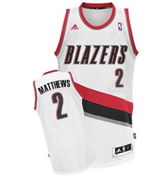 Portland Trail Blazers #2 Wesley Matthews White Swingman Jersey - Zenithce