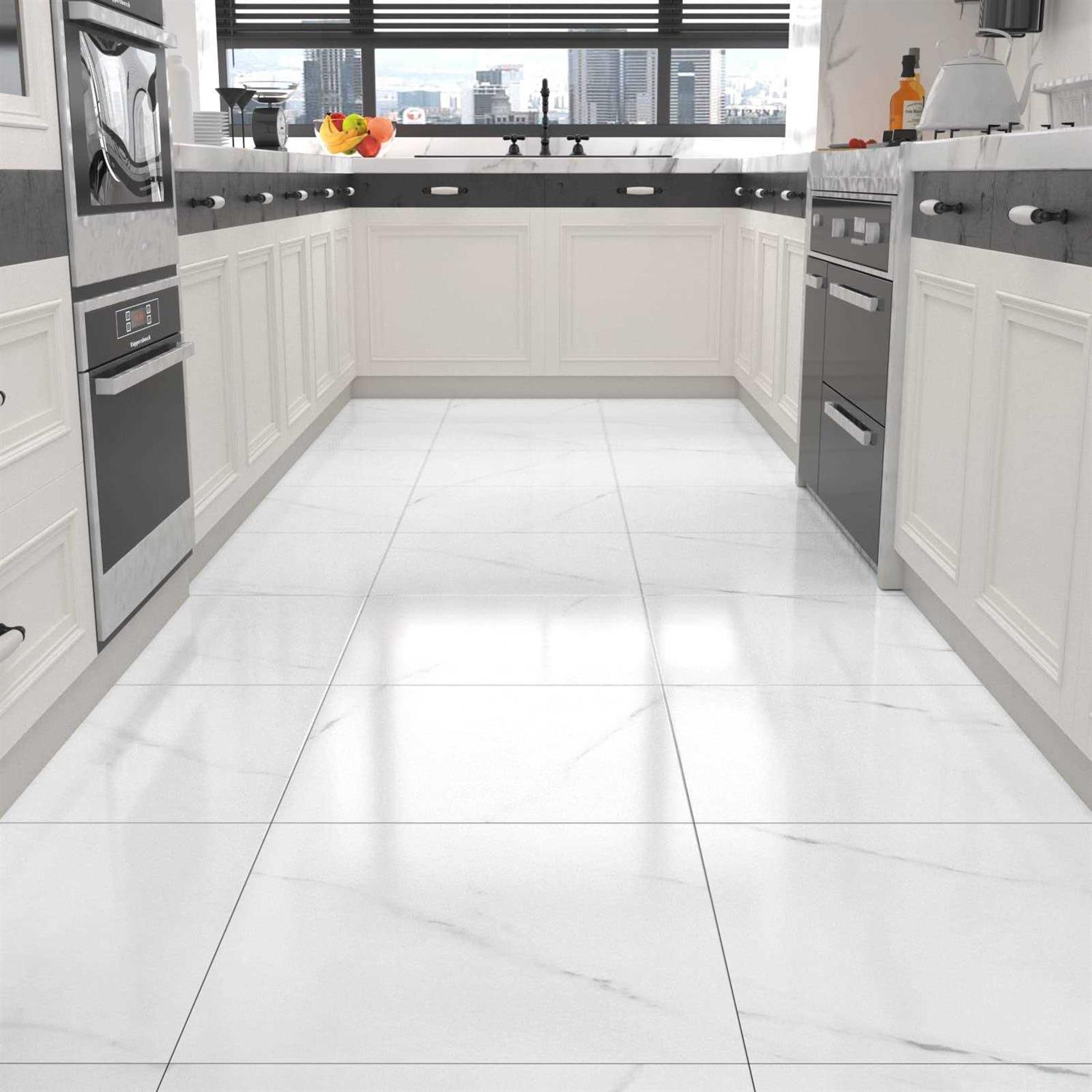 WESTICK Thicker Floor Tiles Peel Stick Waterproof Flooring Adhesive Removable Tile Stickers Unique Marble Floor Backsplash Tiles - Zenithce