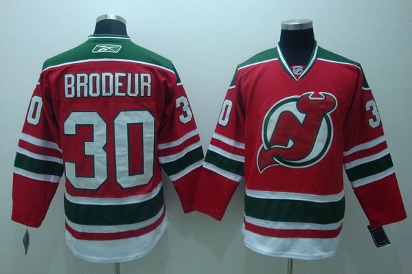 Devils #30 Martin Brodeur Stitched Red And Green CCM Throwback Jersey - Zenithce