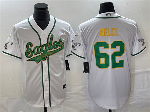 Philadelphia Eagles #62 Jason Kelce White Gold Cool Base Stitched Jersey - Zenithce