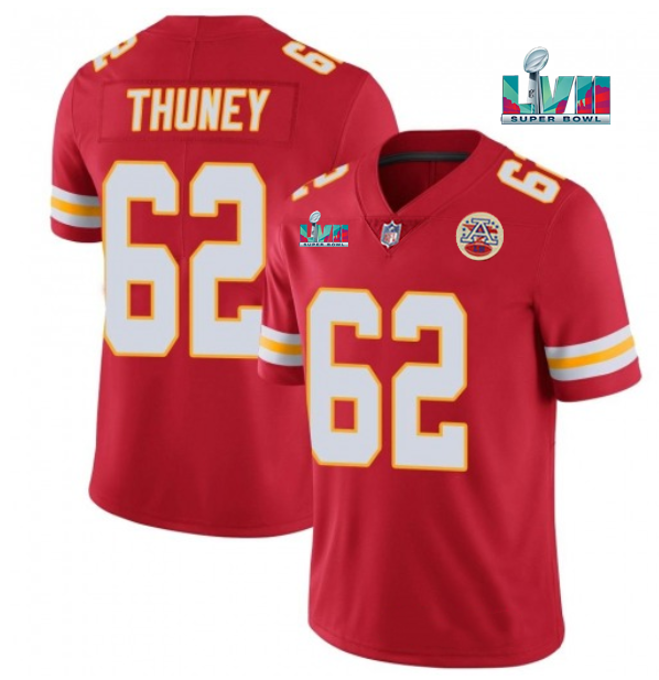Kansas City Chiefs #62 Joe Thuney Red Super Bowl LVII Patch Vapor Untouchable Limited Stitched Jersey - Zenithce