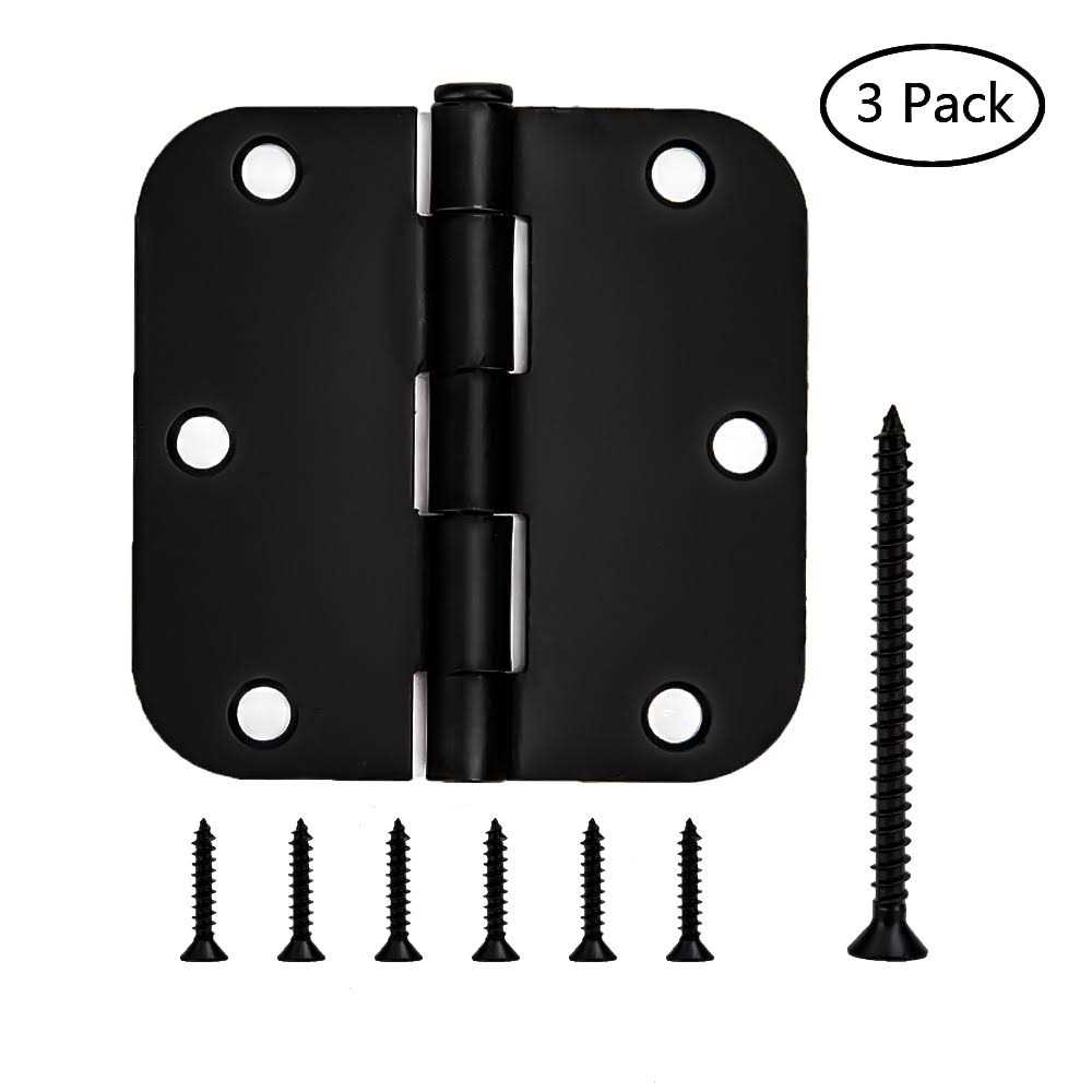 Gatehouse Matte Black Steel Mortise Door Hinge 5/8 Radius - Zenithce