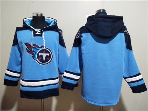 Tennessee Titans Blank Blue Lace-Up Pullover Hoodie - Zenithce