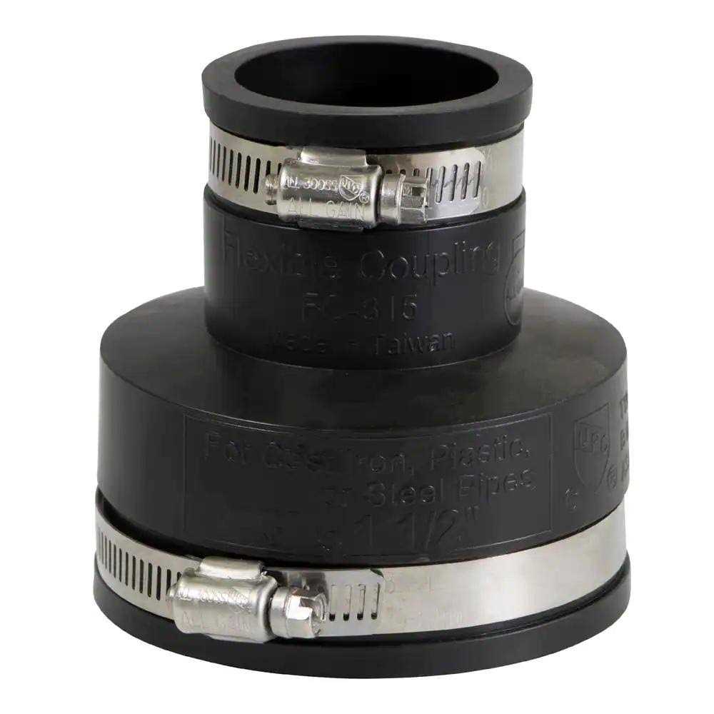 The Plumber’s Choice PVC Flexible Reducing Coupling with Stainless Steel Clamps - Zenithce