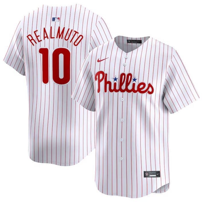 Philadelphia Phillies #10 J.T. Realmuto White Home Limited Stitched Jersey - Zenithce