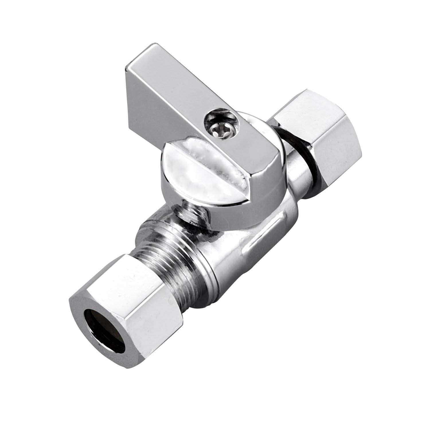 Minimprover 2 Pack Premium Brass 1/4 Compression x 1/4 Compression Angle Valve Quarter Turn Water Straight Angle Valve - Zenithce