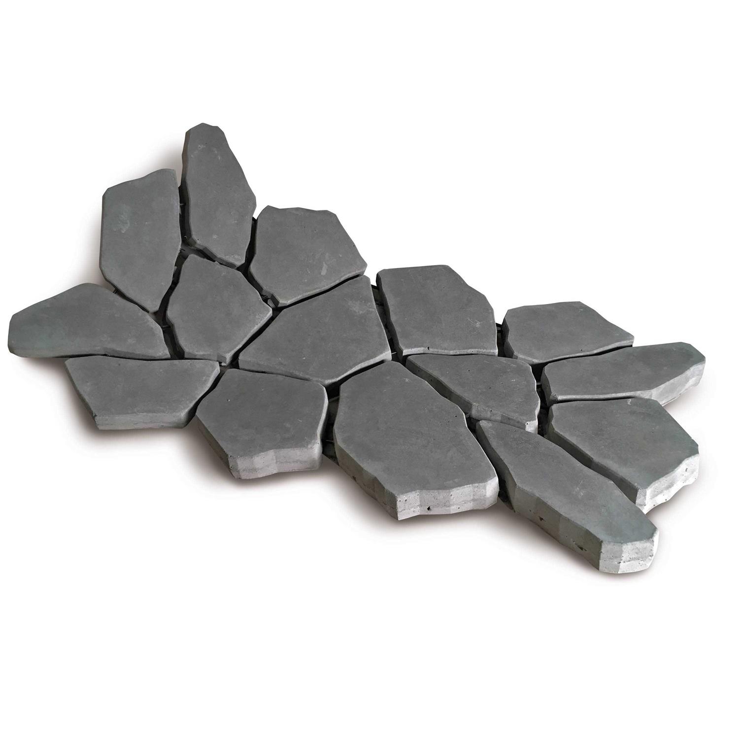 Riccobene 23.5-in L x 11.75-in W x 1-in H Irregular Charcoal Concrete Patio Stone C125007 - Zenithce