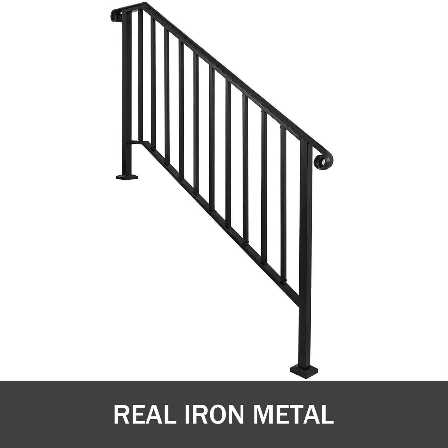 VEVOR Handrail Outdoor Stairs 48 X 35.5 inch Outdoor Handrail Outdoor Stair Railing Adjustable from 0 to 50 Degrees Handrail - Zenithce