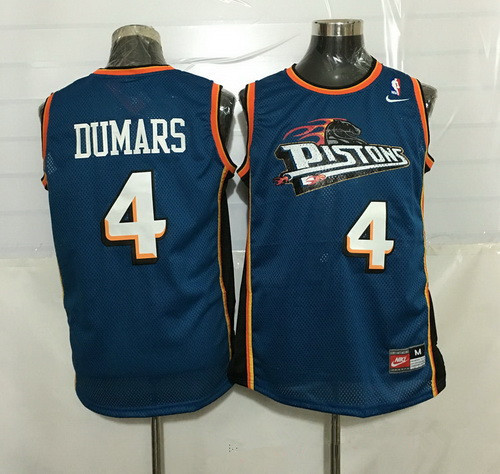 Detroit Pistons #4 Joe Dumars Teal Blue Hardwood Classics Soul Swingman Throwback Jersey - Zenithce
