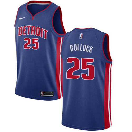 Pistons #25 Reggie Bullock Blue Swingman Icon Edition Jersey - Zenithce