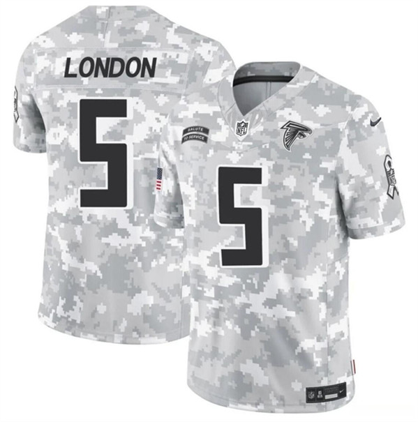 Atlanta Falcons #5 Drake London 2024 F.U.S.E. Arctic Camo Salute To Service Limited Stitched Jersey - Zenithce
