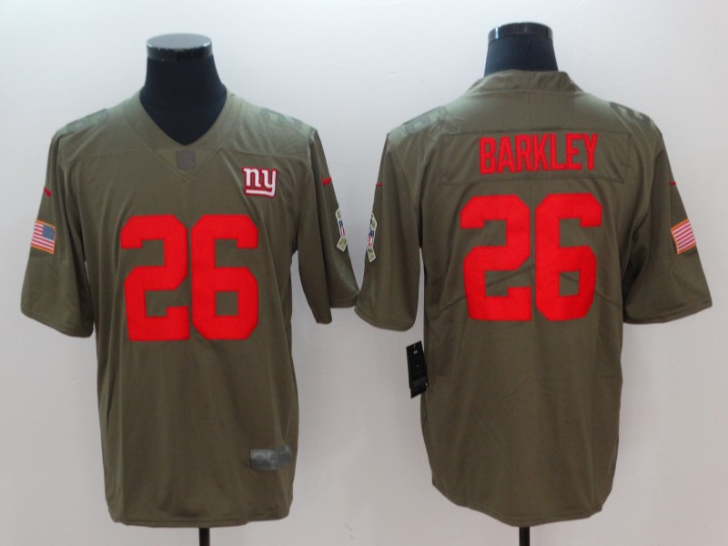 New York Giants #26 Saquon Barkley Nike Olive Color Rush Vapor Untouchable Limited Stitched Jersey - Zenithce