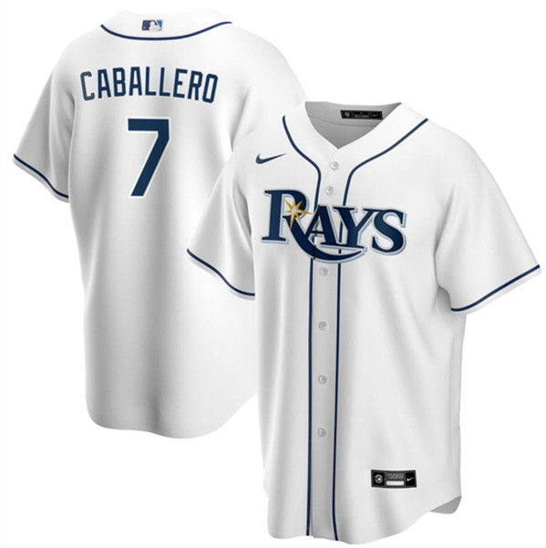 Tampa Bay Rays #7 Jose Caballero White Cool Base Stitched Jersey - Zenithce