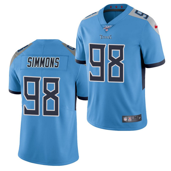 Tennessee Titans #98 Jeffery Simmons Blue 100th Stitched Jersey - Zenithce
