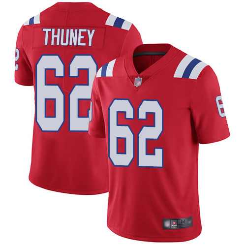 New England Patriots #62 Joe Thuney Red Vapor Untouchable Limited Stitched Jersey - Zenithce