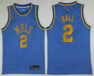 MPLS. #2 Lonzo Ball New Light Blue 2017-2018 Swingman Stitched Jersey - Zenithce