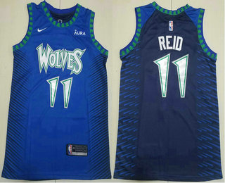 Minnesota Timberwolves #11 Naz Reid Blue Black City Edition Swingman Stitched Jersey - Zenithce