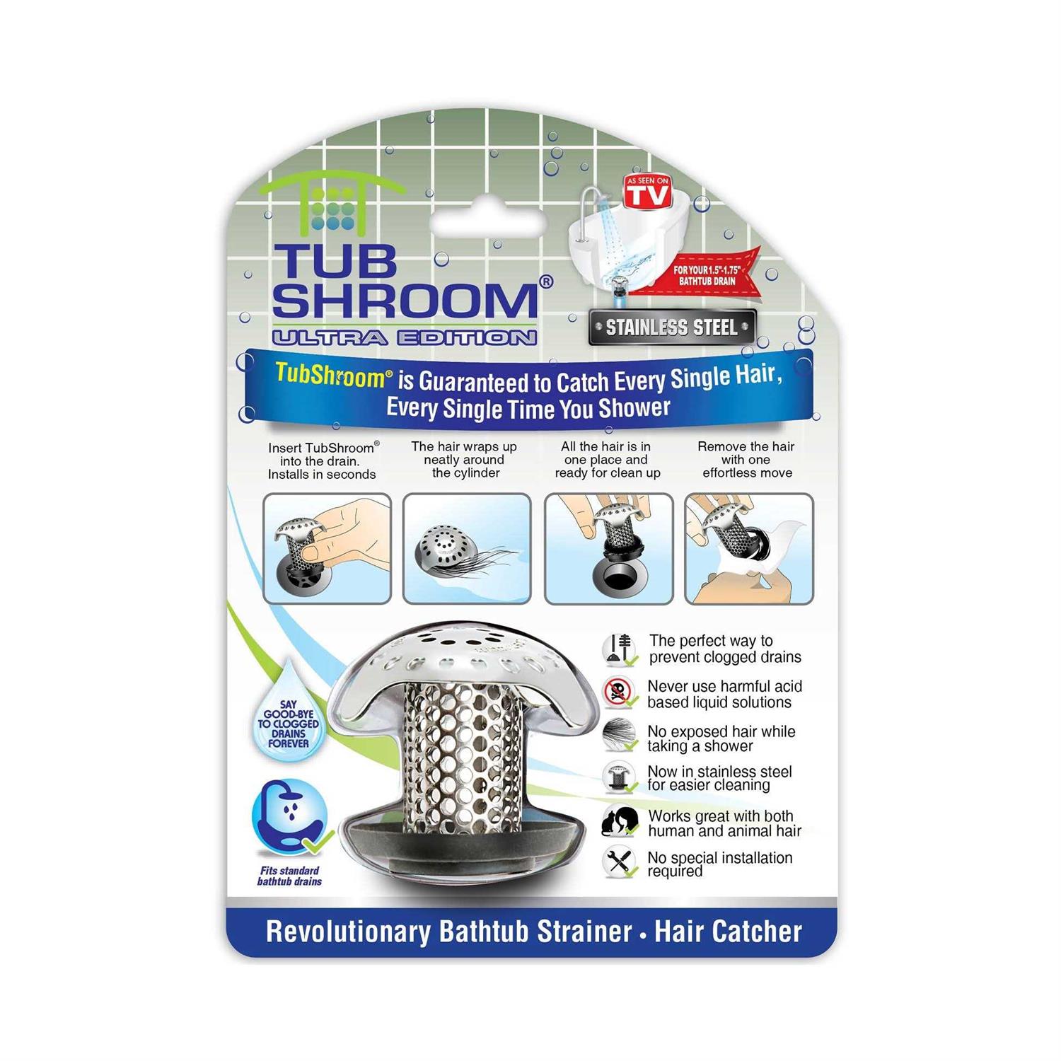 TubShroom Ultra Revolutionary Bath Tub Drain Protector Hair Catcher - Zenithce