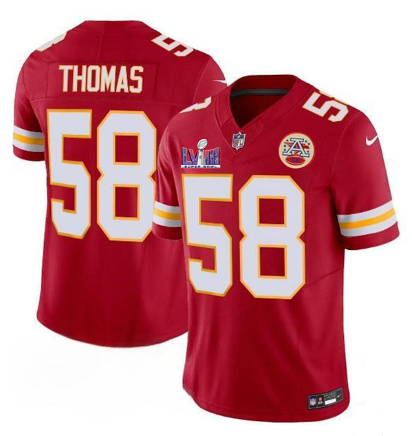 Kansas City Chiefs #58 Derrick Thomas Red 2024 F.U.S.E. Super Bowl LVIII Patch Vapor Untouchable Limited Stitched Jersey - Zenithce