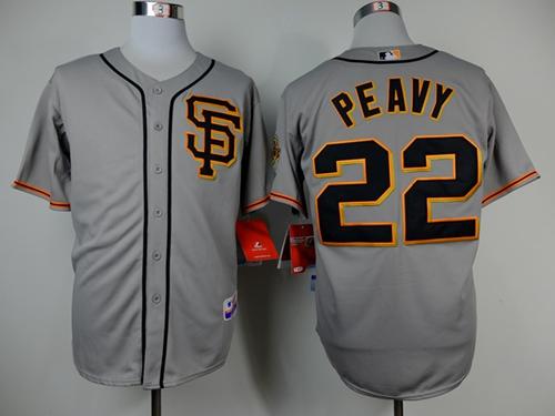 Giants #22 Jake Peavy Grey Cool Base Road 2 Stitched Jersey - Zenithce