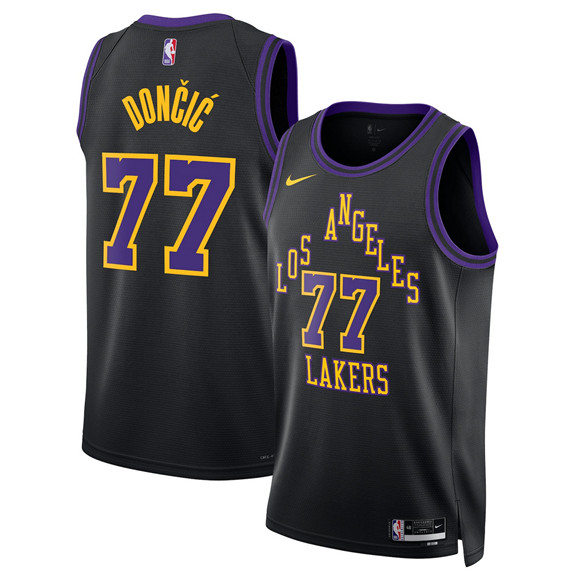 Los Angeles Lakers #77 Luka Don?i? Black 2025-26 City Edition Stitched Jersey - Zenithce