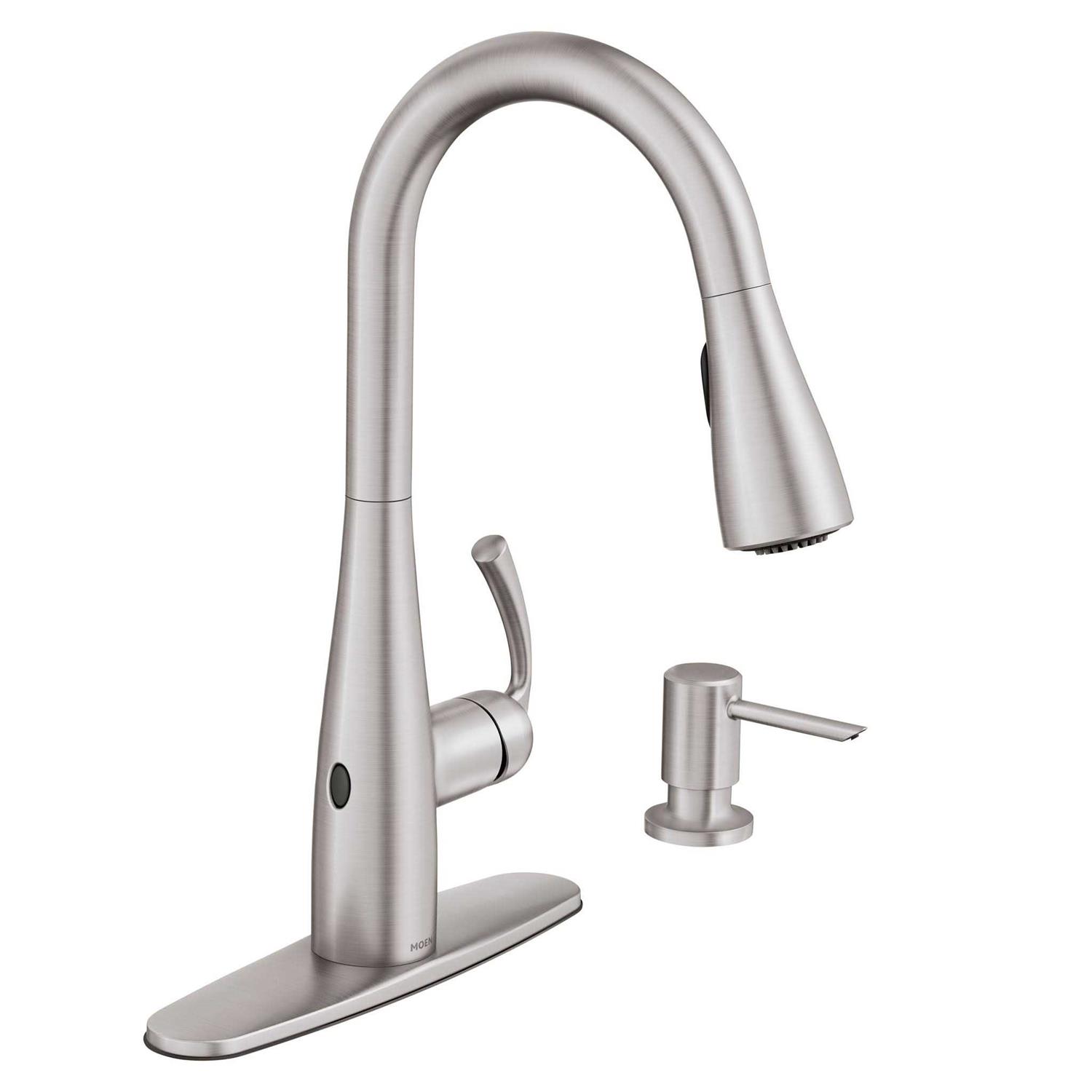 Moen Essie Single-Handle Spring Pulldown Sprayer Kitchen Faucet - Zenithce