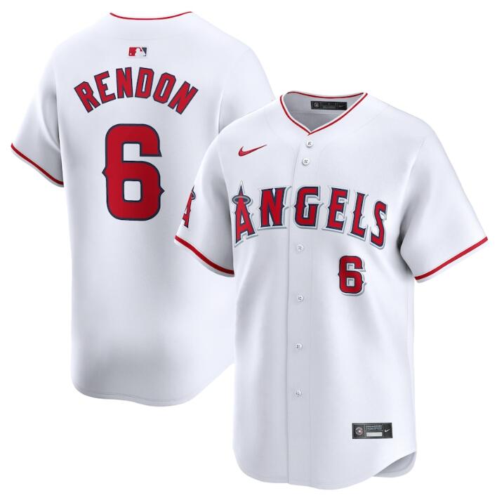 Los Angeles Angels #6 Anthony Rendon White Home Limited Stitched Jersey - Zenithce