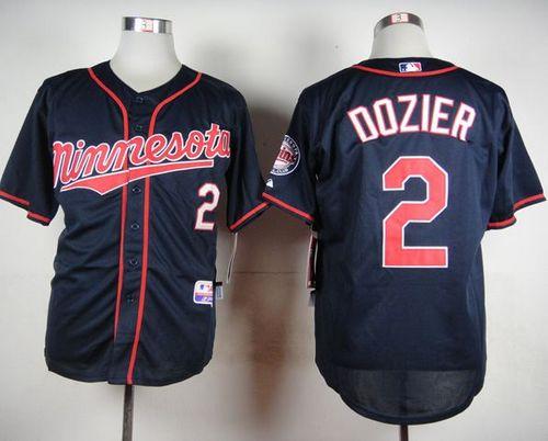 Twins #2 Brian Dozier Navy Blue Cool Base Stitched Jersey - Zenithce