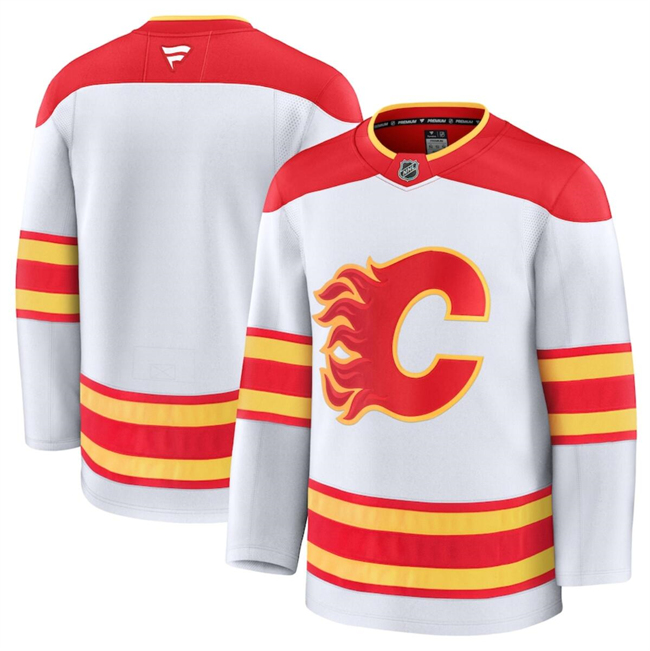 Calgary Flames Blank White 2024-25 Away Stitched Jersey - Zenithce