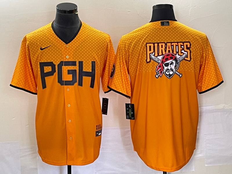 Pittsburgh Pirates Gold 2023 City Connect Team Big Logo Stitched Jersey - Zenithce