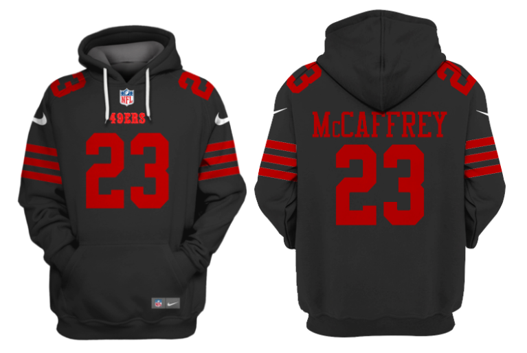 San Francisco 49ers #23 Christian McCaffrey Black Alternate Pullover Hoodie - Zenithce