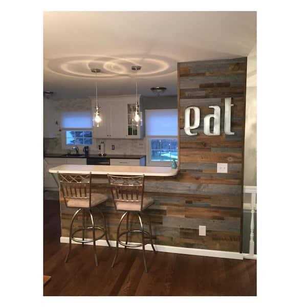 East Coast Rustic Reclaimed Barn Wood Brown Natural 3/8 in. T x 5.5 in. W x Varying Length Solid Hardwood Wall Plank - Zenithce