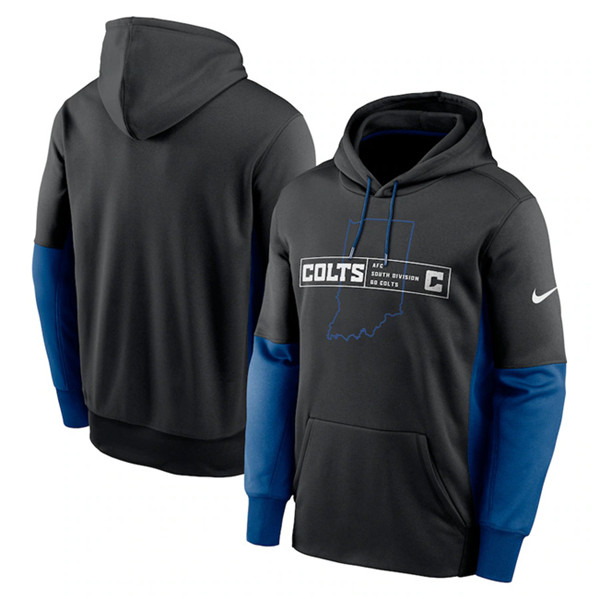 Indianapolis Colts Black Color Block Fleece Performance Pullover Hoodie - Zenithce