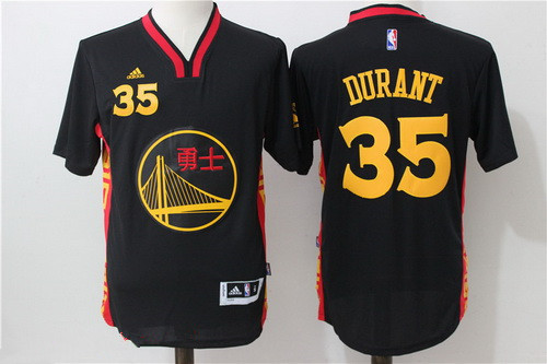 Golden State Warriors #35 Kevin Durant Black Adidas Revolution 30 Swingman 2015 Chinese Fashion Stitched Jersey - Zenithce