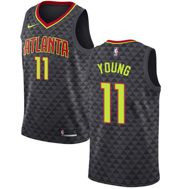 Hawks #11 Trae Young Black Swingman Icon Edition Jersey - Zenithce