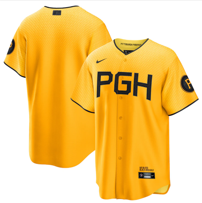 Pittsburgh Pirates Blank Gold 2023 City Connect Stitched Jersey - Zenithce