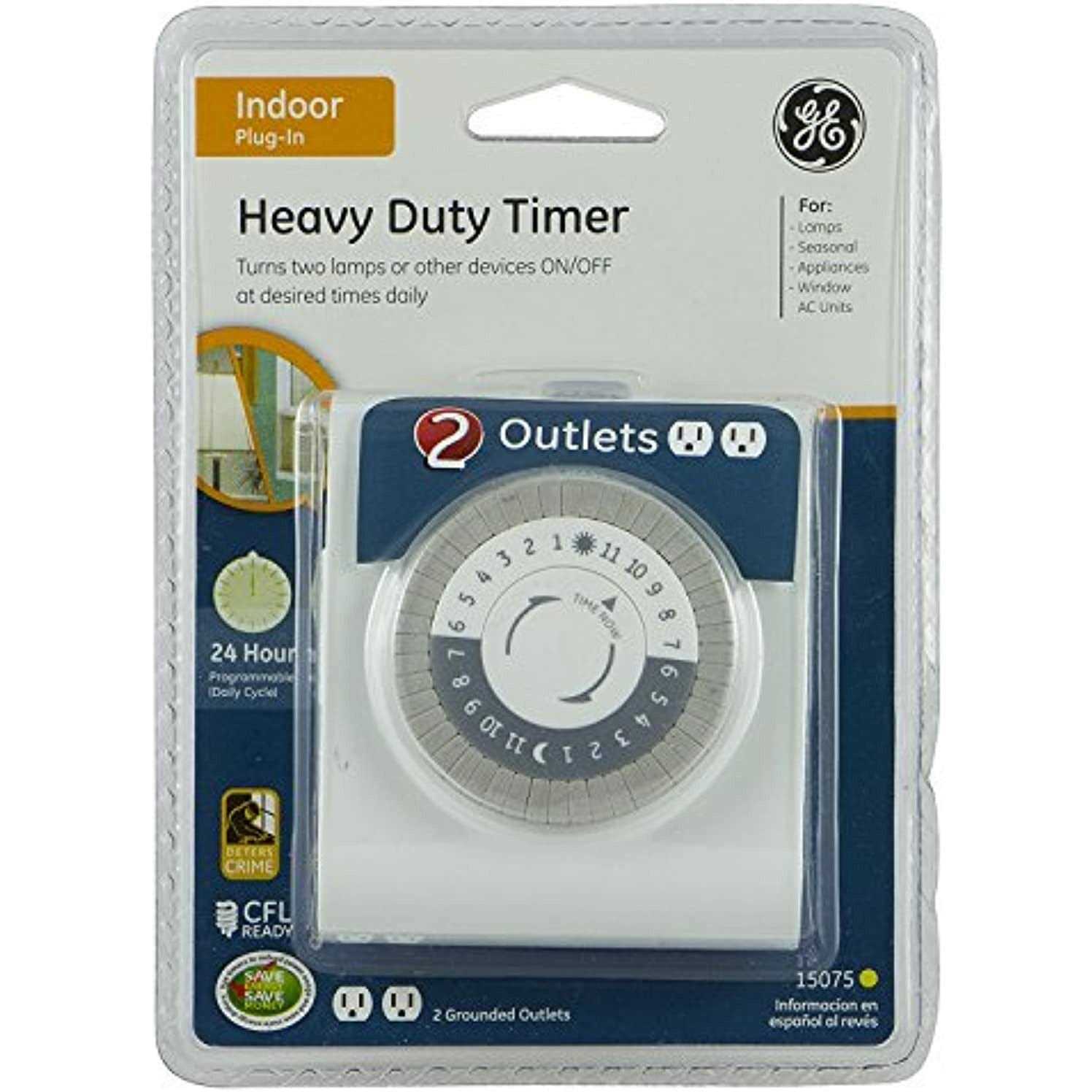 GE 24-Hour Heavy Duty Indoor Plug-in Mechanical Timer 2 - Zenithce