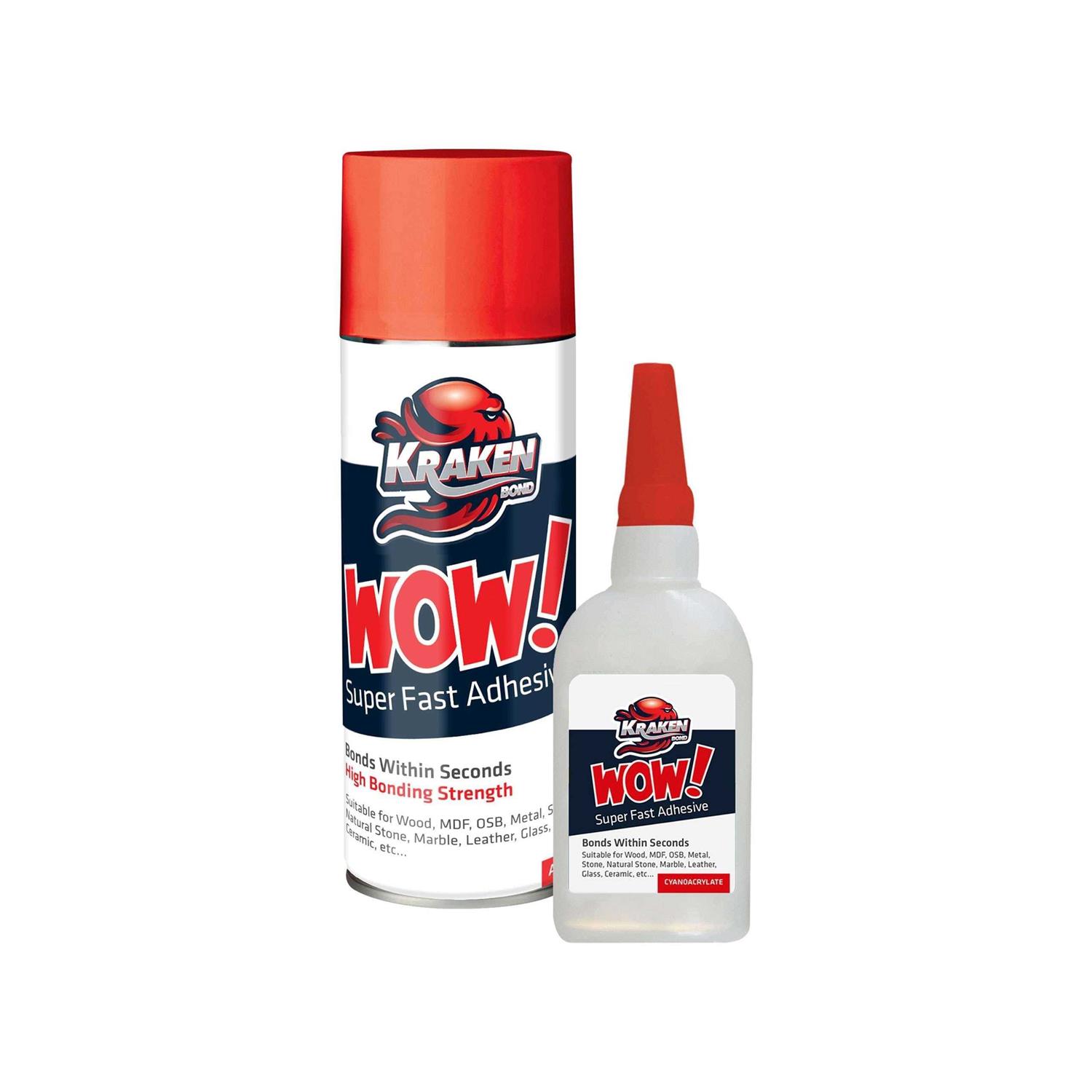 Kraken Bond WOW! CA Glue with Spray Adhesive Activator - Zenithce