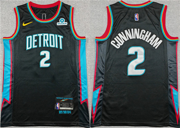 Detroit Pistons #2 Cade Cunningham Black 2025-26 City Edition Stitched Jersey - Zenithce