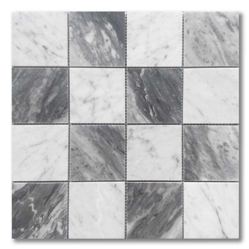 Mosaic Tile Outlet MTO0295 Classic 1X1 Stacked Squares Cobalt Blue Glossy Glass Mosaic Tile - Zenithce