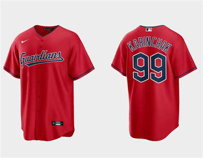 Cleveland Guardians #99 James Karinchak Red Cool Base Stitched Jersey - Zenithce