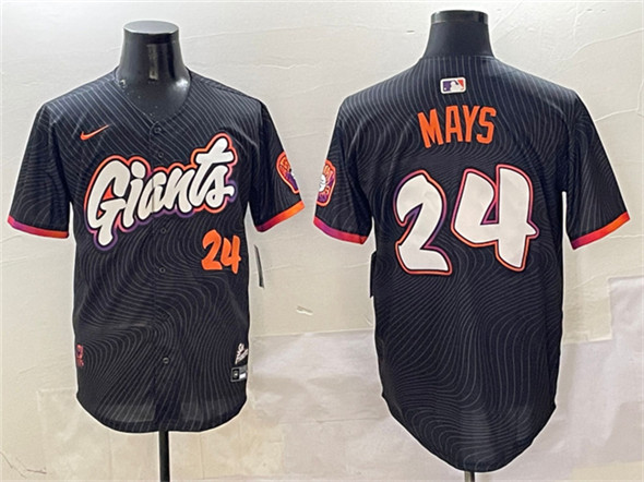 San Francisco Giants #24 Willie Mays Anthracite 2025 City Connect Limited Stitched Jersey - Zenithce