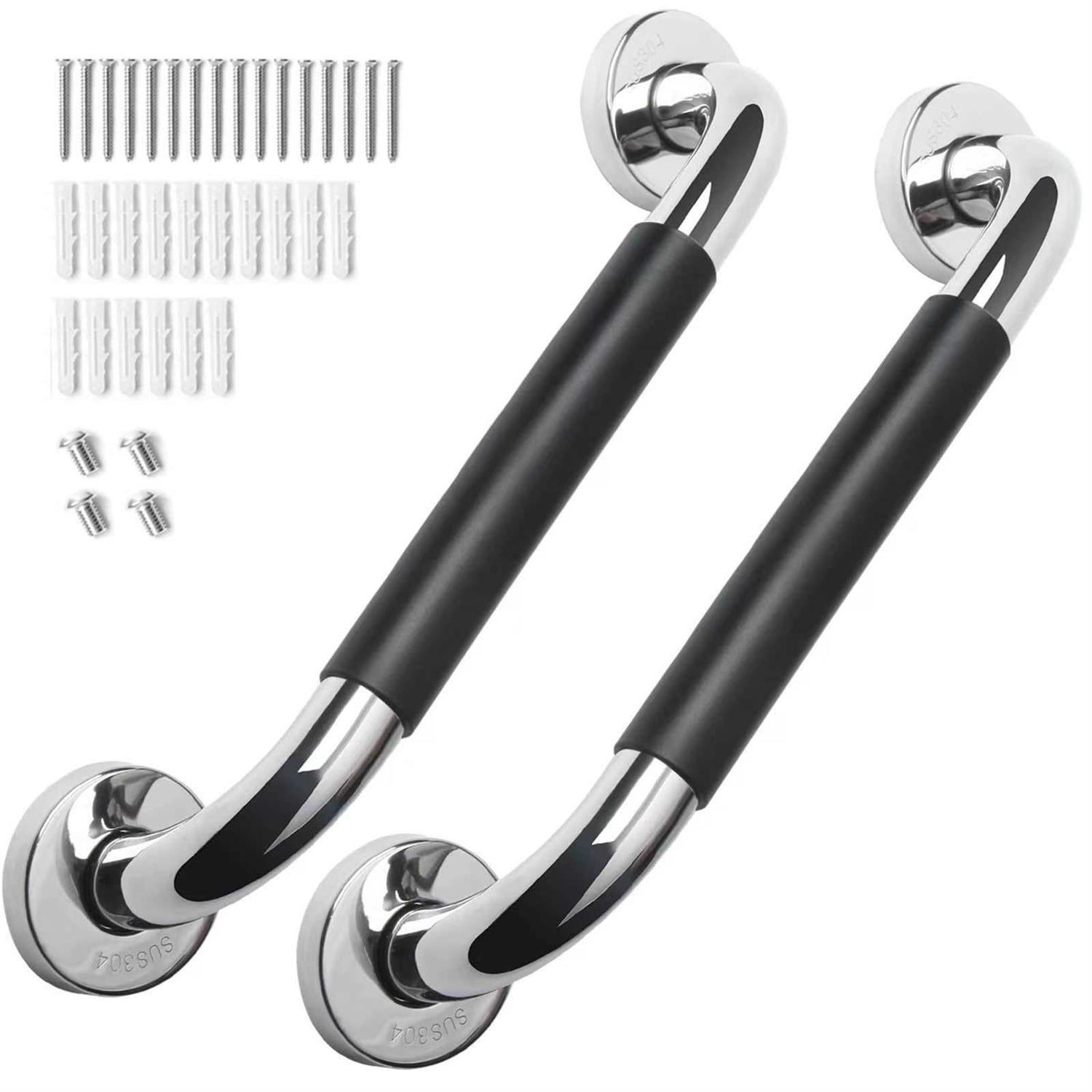 Safety Grab Bars for Bathroom 2 Pack, 16 Inch Anti-Slip Grab Bars for Bathtubs and Showers - Zenithce