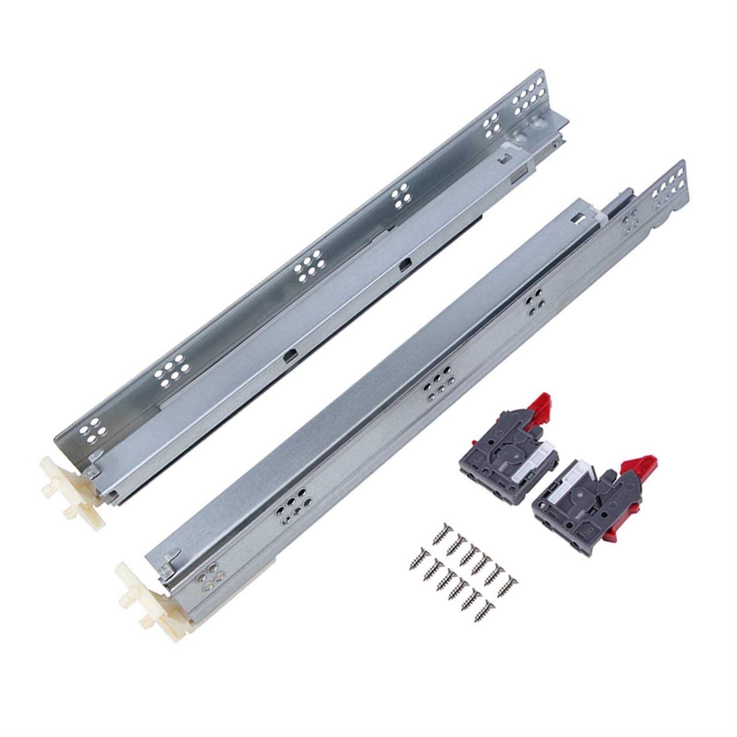 Home Building Store 4 pairs of Self Soft Close Under/Bottom Rear Mounting Drawer Slides 21inch Concealed Drawer Runners;Locking Devices;Rear Mounting - Zenithce